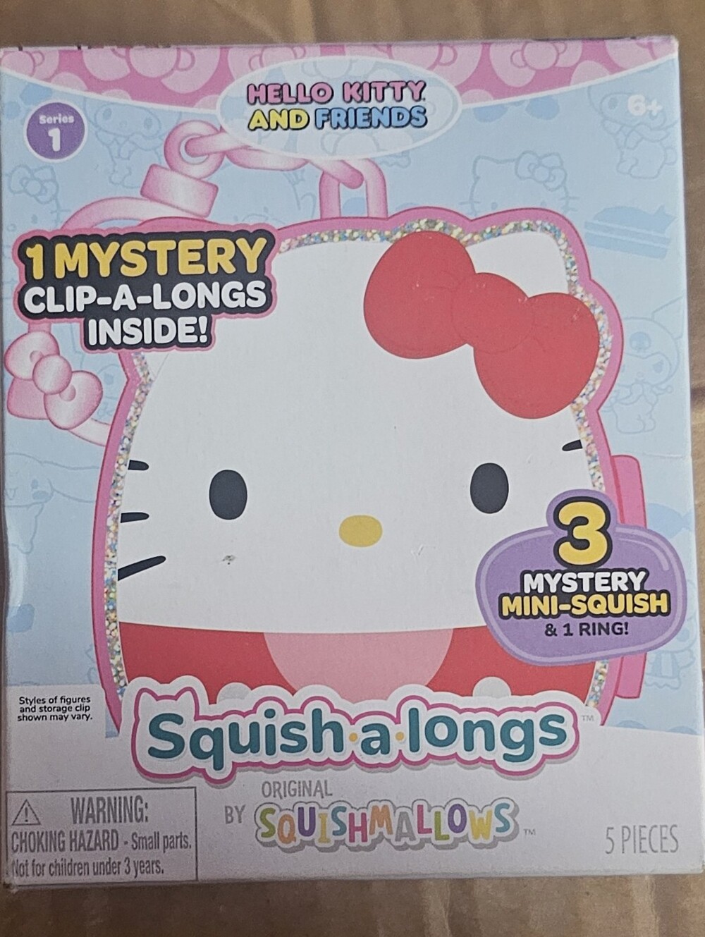 NWT Squish-a-longs Hello Kitty and Friends Clip-a-longs Mini-Squish Mystery Pack